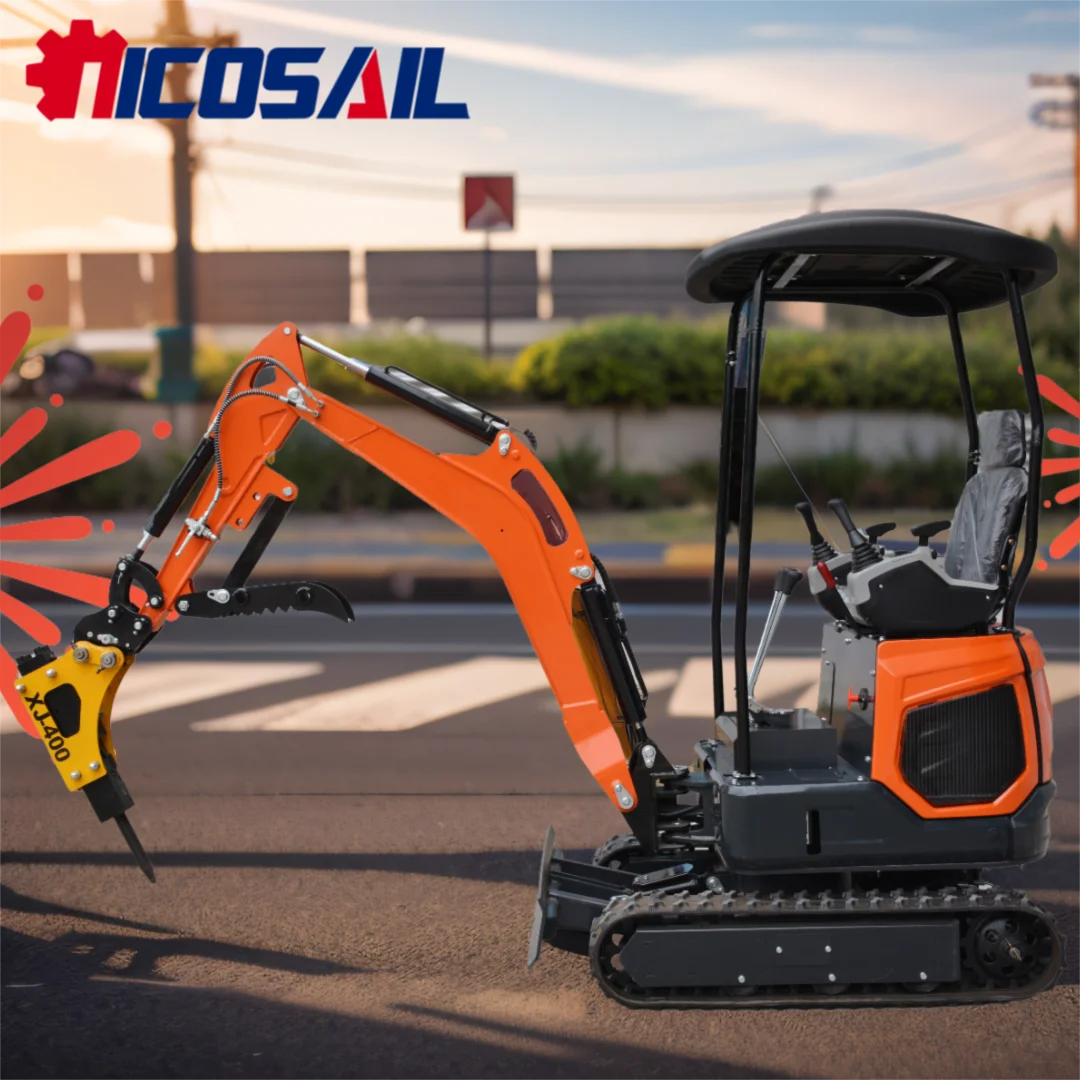 

Compact 1.8-ton tracked excavator with quick coupler and zero tail swing rubber track for construction 1-year warranty