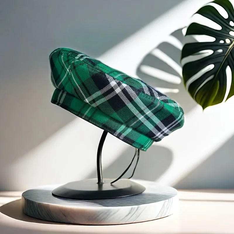 HongLuan zoet geruit patroon baret en krantenjongenspet vrouw, cosplay vrouwelijke accessoires