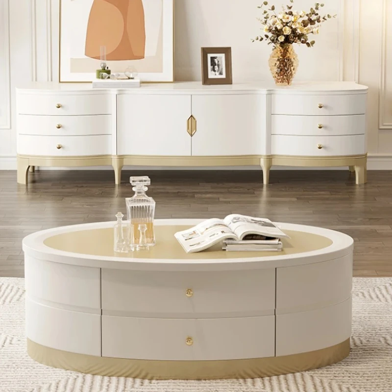

Modern Hardcover Coffee Tables Storage White Luxury Gold Coffee Table Wooden Floor Tavolino Da Salotto Nordic Furniture