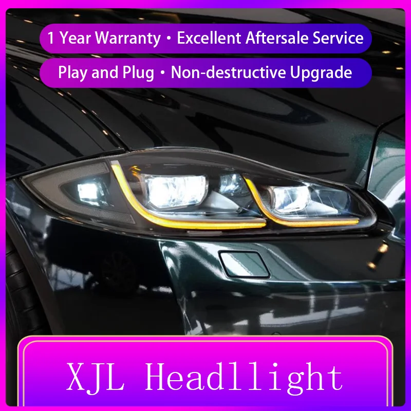 Running Light Auto for Cars 12V Jaguar XJL 2012-2019 Headlight LED Drl High Configure Daylight Turning Accessories Front Lamp