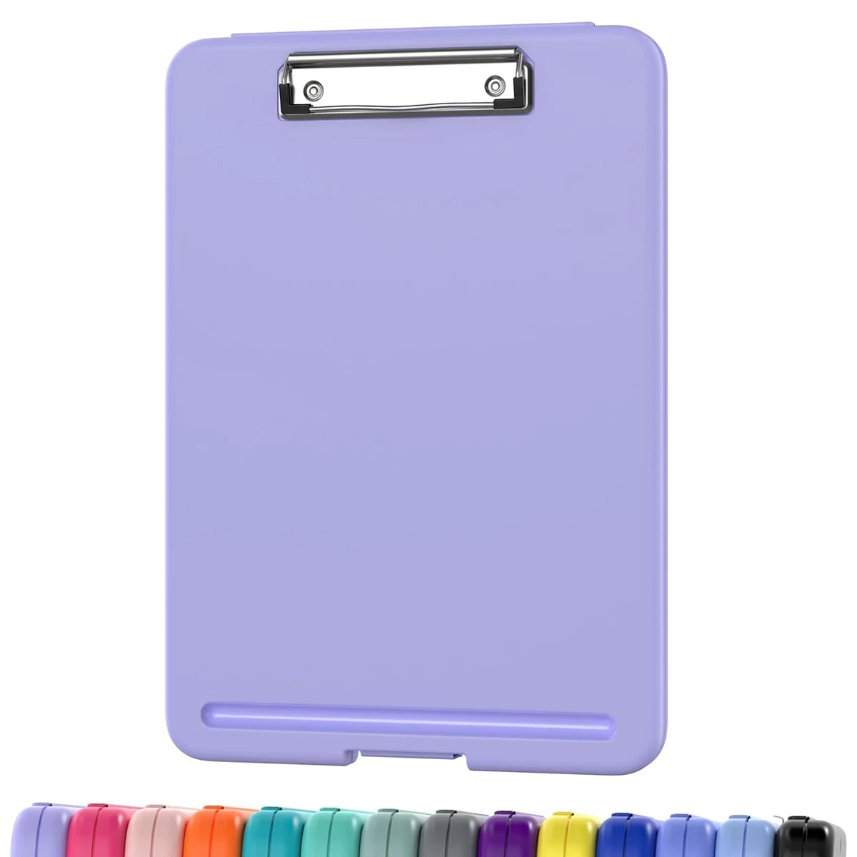 Klembord met opbergruimte (meerdere kleuren beschikbaar) met clip met laag profiel, 9,5 x 13 inch stevig draagbaar schrijfbord, opvouwbaar