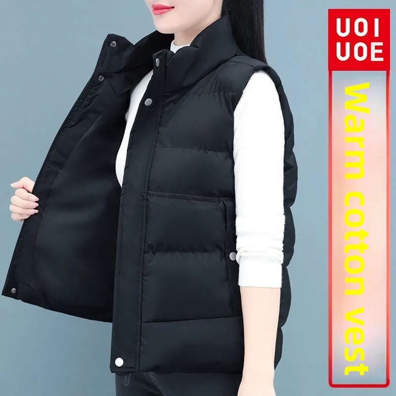 

Women's ort down Cotton Vest 2025 New Faion Outerwear Svel Jaet Thiened Polyester Fiber Strong Heating Index