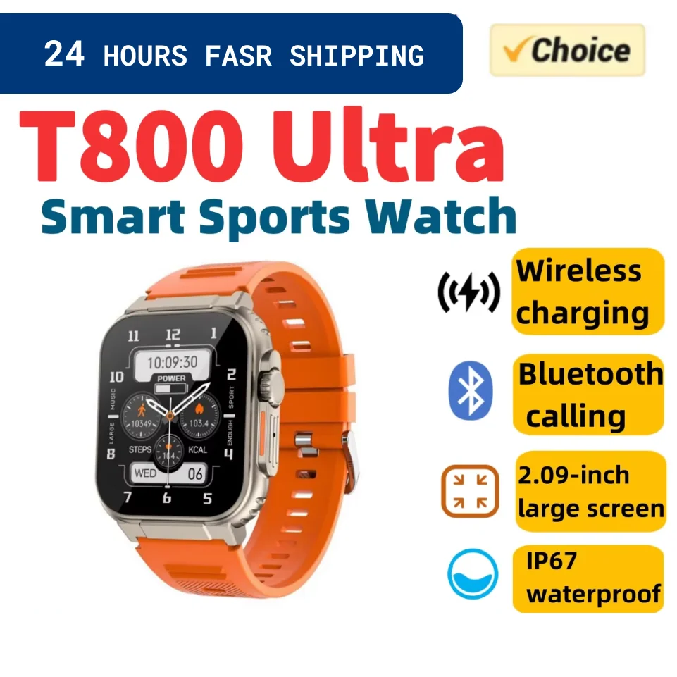 New Watch T800 U2 Smart Watch 49mm 2024 New NFC Men Women GPS Track Bluetooth Call BT Music Games Wireless Charging Smartwatch