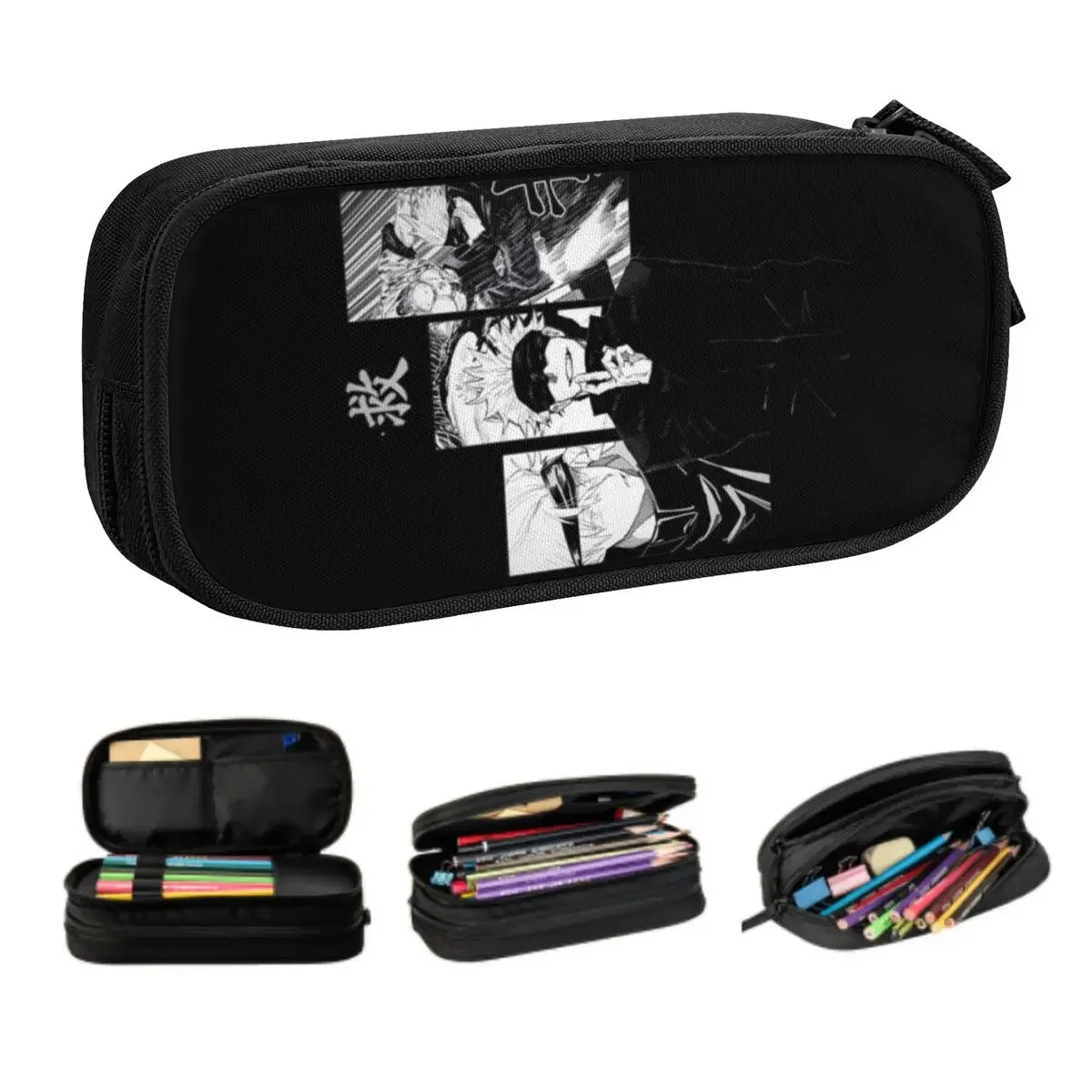 Custom Japanese Manga Satoru Gojo Jujutsu Kaisen Kawaii Pencil Cases Girl Boy Large Storage Pencil Box Students Stationery