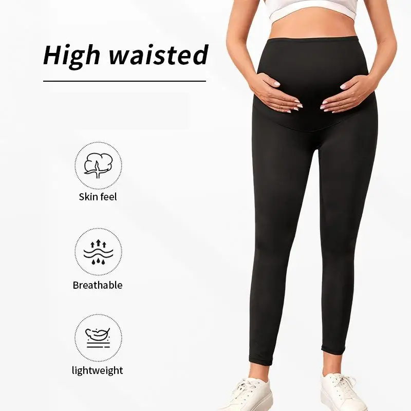 Spring Summer Pregnant And Maternity Yoga Pants Casual Solid High Waist Tummy Control Stretchy Leggings Pregnancy Women Trousers