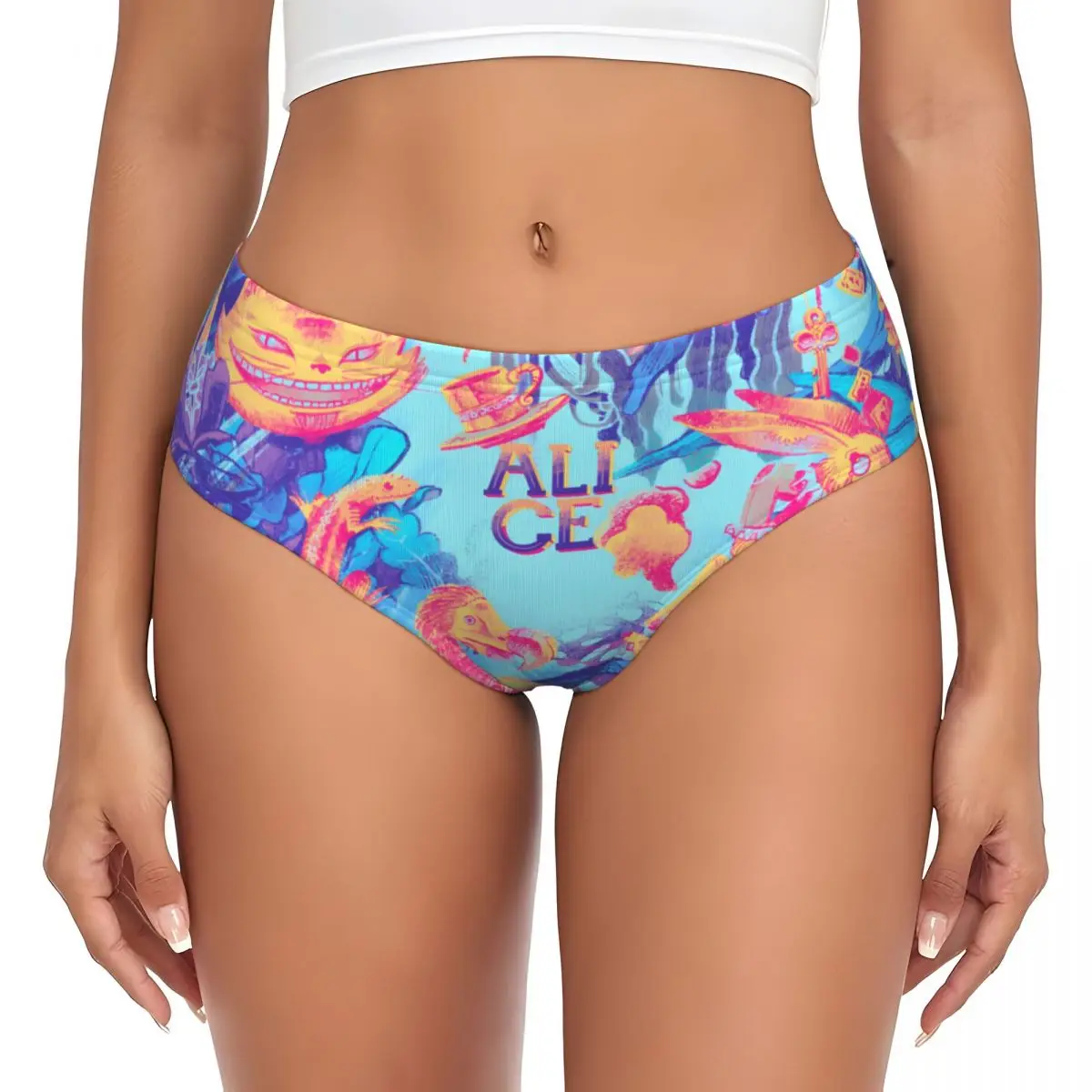 مخصص أليس في بلاد العجائب مضحك ملخصات الملابس الداخلية النساء سراويل فيلم تمتد مريحة