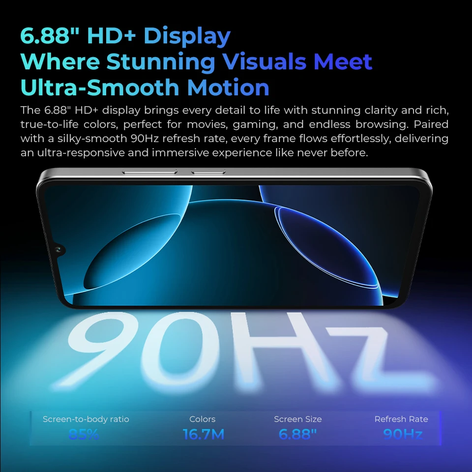 Oukitel C60 PRO smartphone 10000mAh Battery 24GB+256GB 6.88