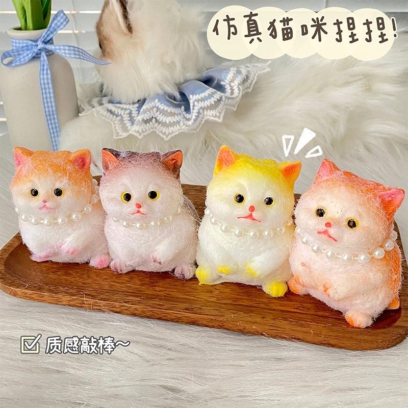 Simulación de gato para aliviar el estrés, juguete creativo bonito para aliviar la ansiedad, regalos para niños, relajación emocional, regalo para niños