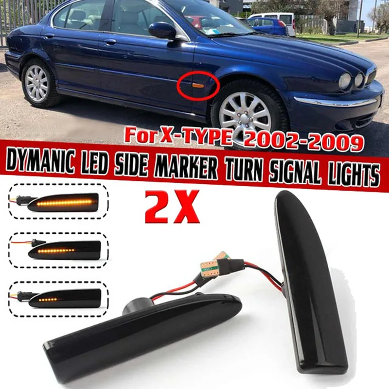 For JAGUAR X-TYPE 2002-2009 2003 2004 2005 LED Dynamic Side Marker Light Turn Signal Light