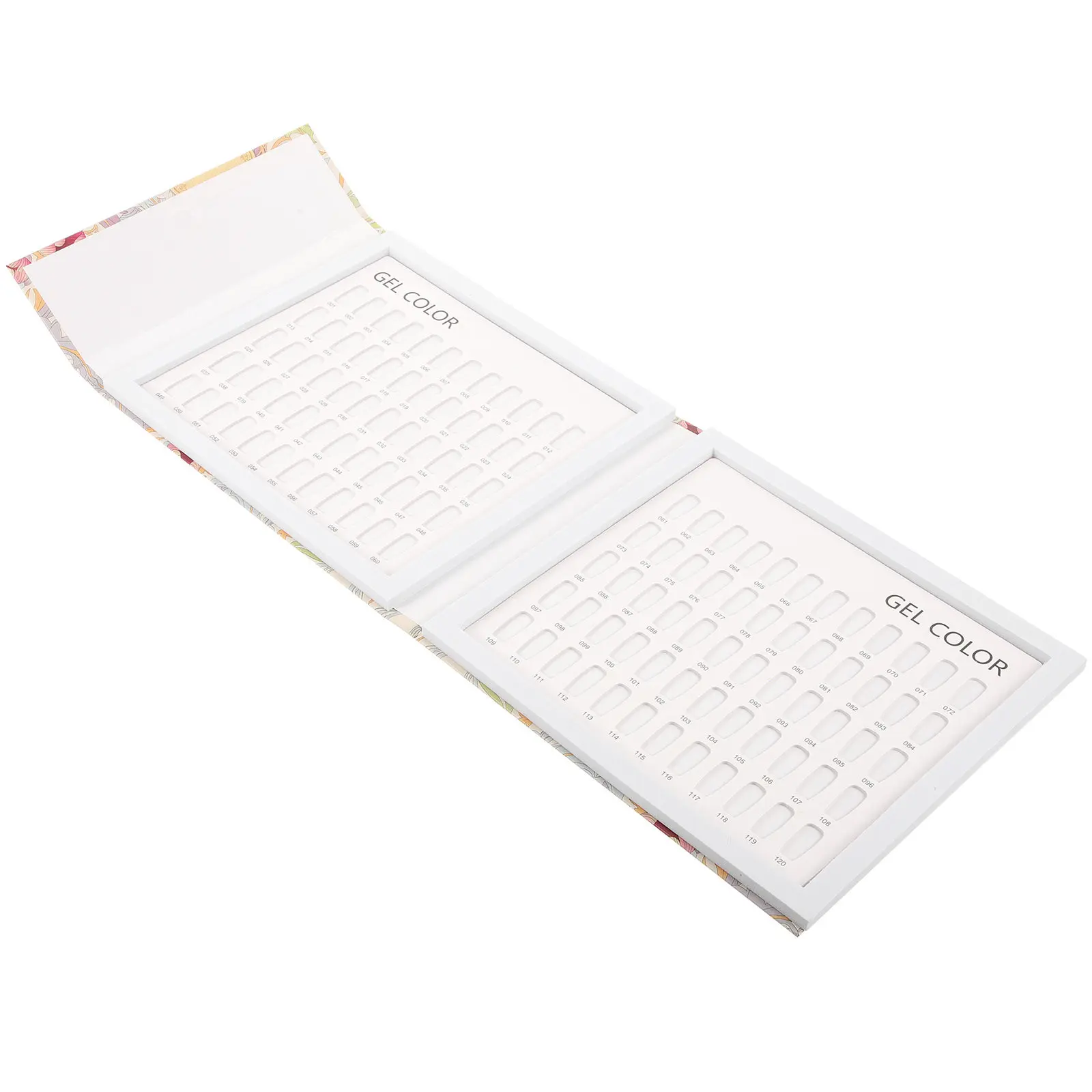 

120 Color Nail Gel Polish Sample Card Display Board Nail Color Chart Manicure Tools for Salon Nail Art Design Organization Shelf