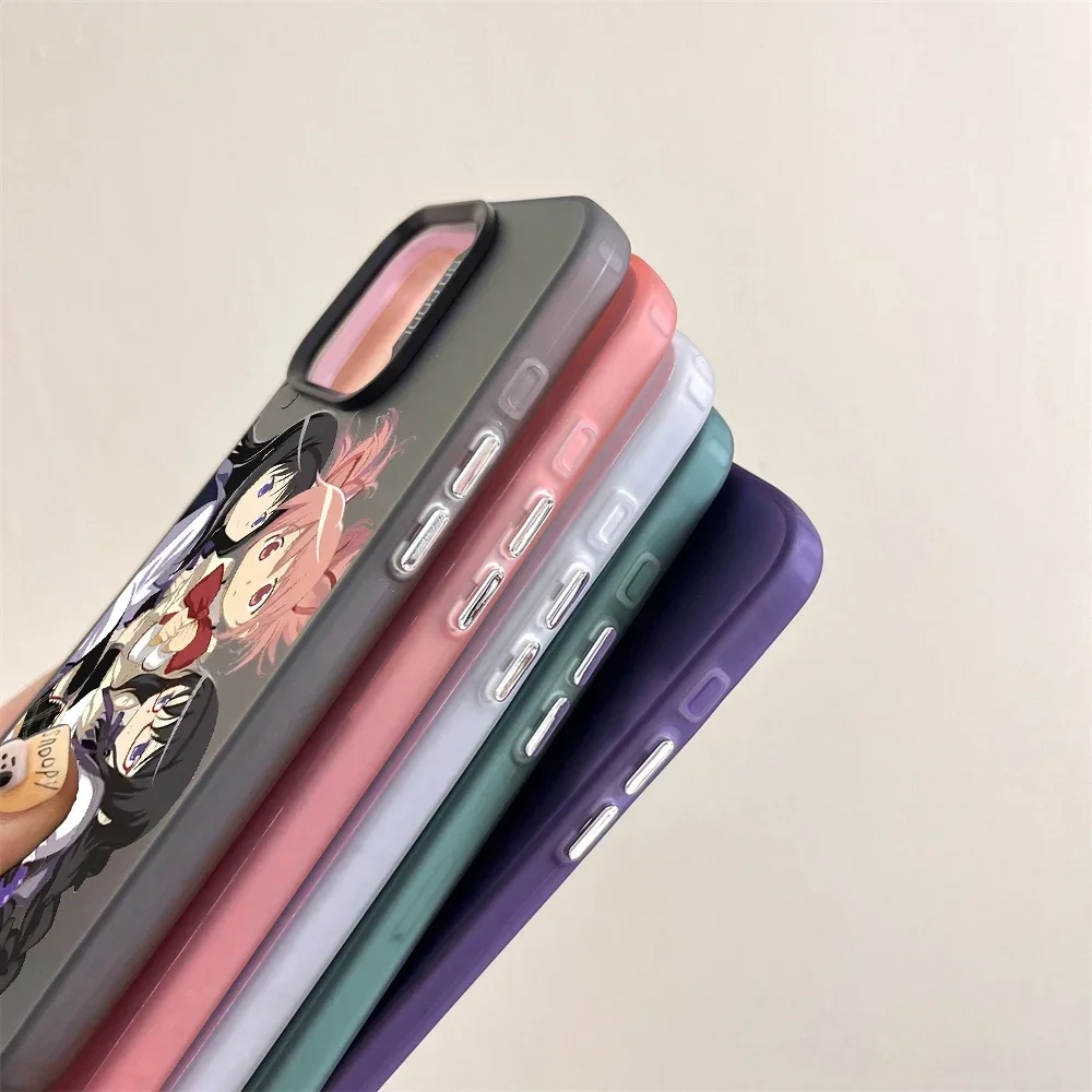 Japanese Anime Cute Girl Phone Case for iPhone 16 12 13 mini 11 14 15 Pro Max XR 8 Plus Kawaii Senpai Hard Plastic Matte Cover