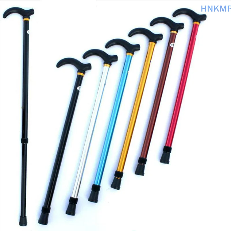 1PC Aluminum Alloy Adjustable Walking Stick 2 Section Stable Anti-Skid Crutch Old Man Hiking Cane Height 75-90cm