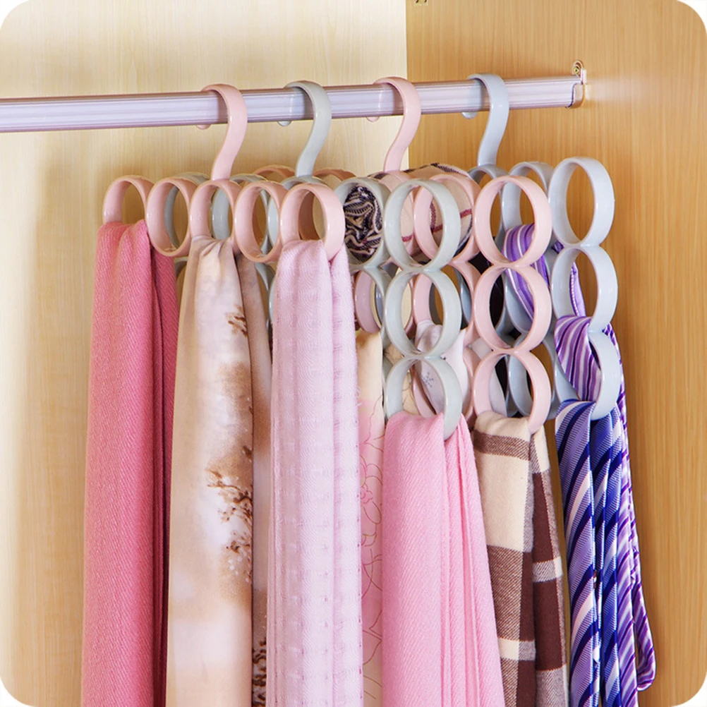 

15 Rings Drying Rack Shawl Storage Holder Multifunction Ties Scarves Wardrobe Organizer