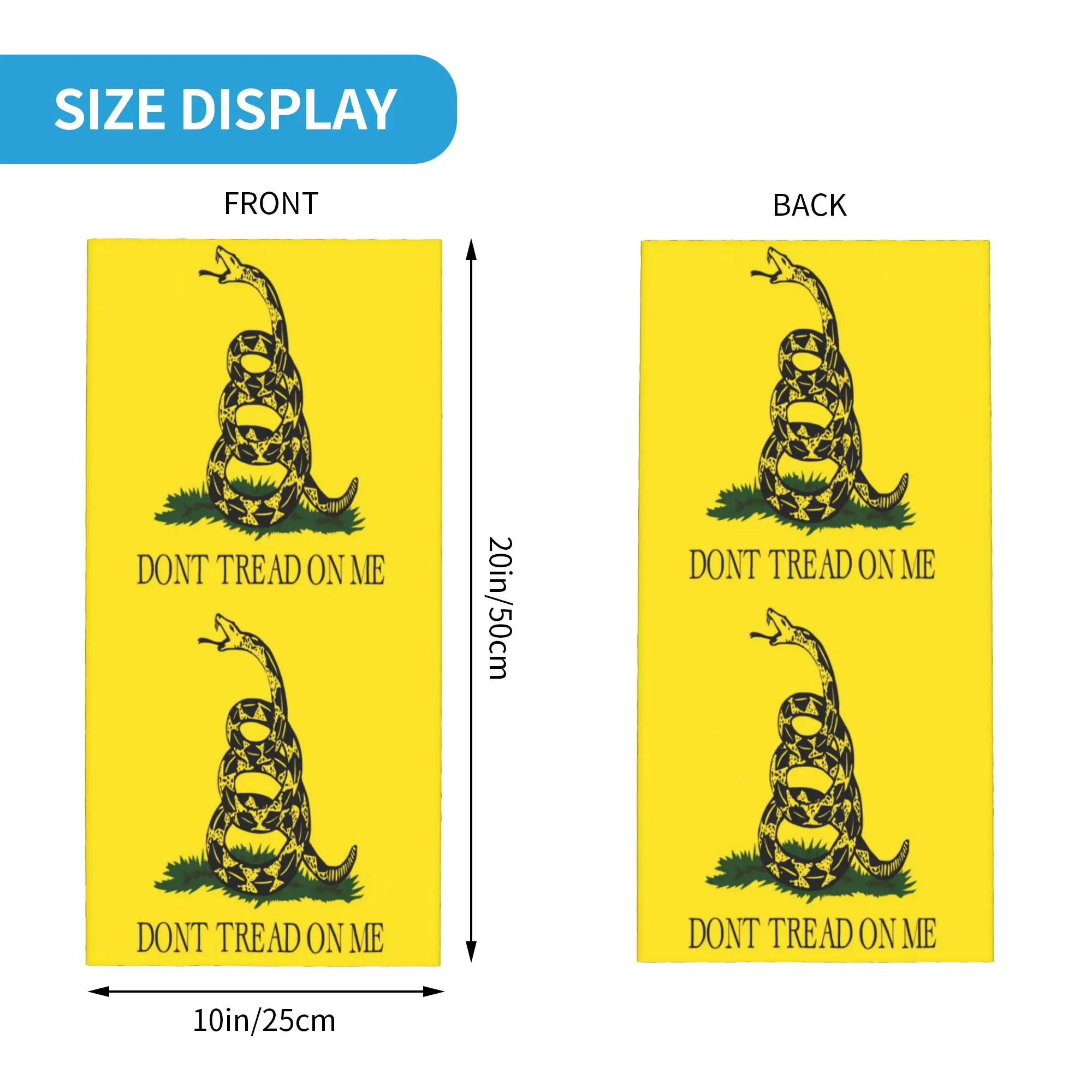 Dont Tread On Me Gadsden Flag Bandana Neck Gaiter for Ski Cycling Men Women Wrap Scarf  Balaclava Warmer Face Scarf Cover