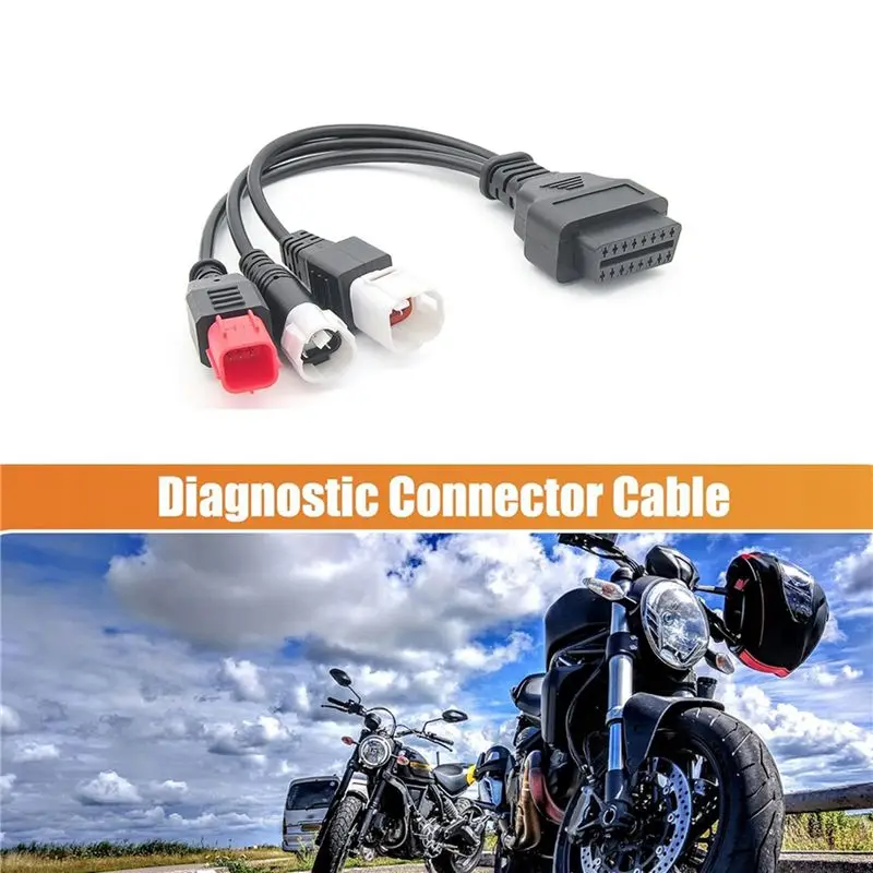 2X OBD2 Diagnostic Cable For Kline Euro5 Motorcycle 16 Pin To 3Pin 4Pin 6Pin OBD2 3 In 1 Diagnostic Adapter