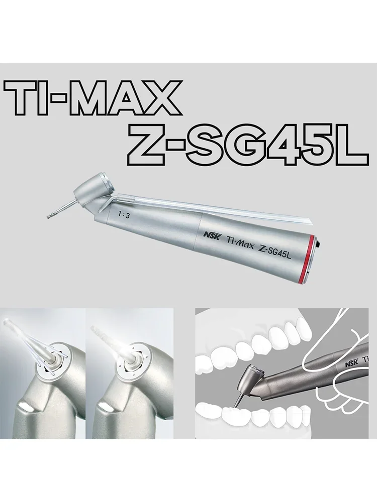 NSK Z-SG45L Dental 45 Degree Surgical Handpiece Dentistry 1:3 Air Turbine Contra Angle Handpiece Increasing Speed Red Ring Pens