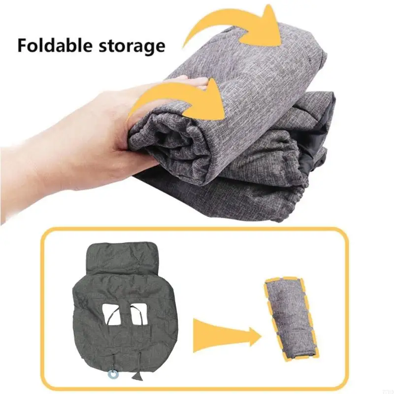 Funda para carrito compras para bebé 77HD, forro para carrito compras seguro y almohadilla fibra poliéster