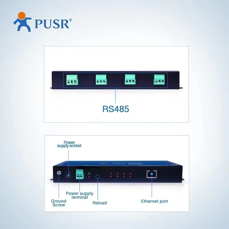 PUSR 1 Port RS485 Ethernet Converter Serial Server Modbus Ethernet Edge Computing MQTT TCP Client DC 9-24V CE/FCC/ROHS Certified