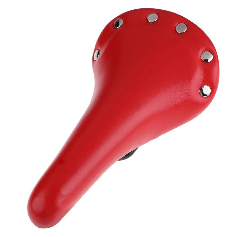 Bike Saddle Seat Vintage Rivet PU Leather Bicycle Cycling Seat Comfort Antishock MTB Fixie Bike Saddle Replace Bicycle Parts