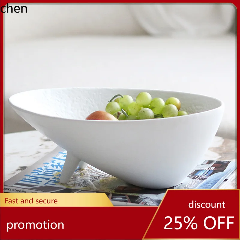 

H1 Modern Three-Legged Fruit Plate Home Decorative Ornament for Model Homes and Hotel Tabletop Soft Decoration