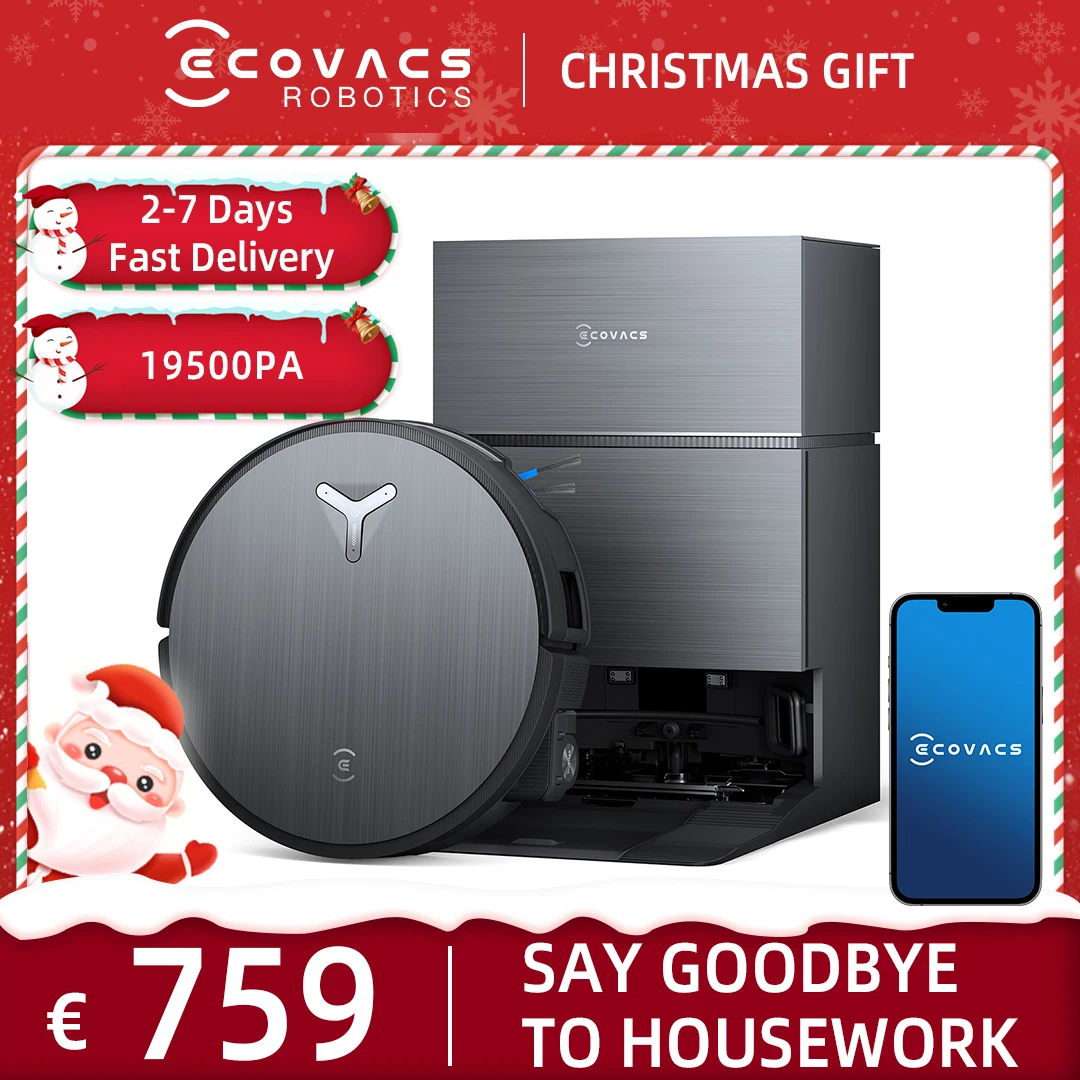 ECOVACS DEEBOT X11 PRO OMNI Robot de balayage sans fil aspirateur séchage/toilettes 19500Pa collecte de poussière cadeau de noël robot aspirateur nettoyeur laveur de sol avec station de charge robot