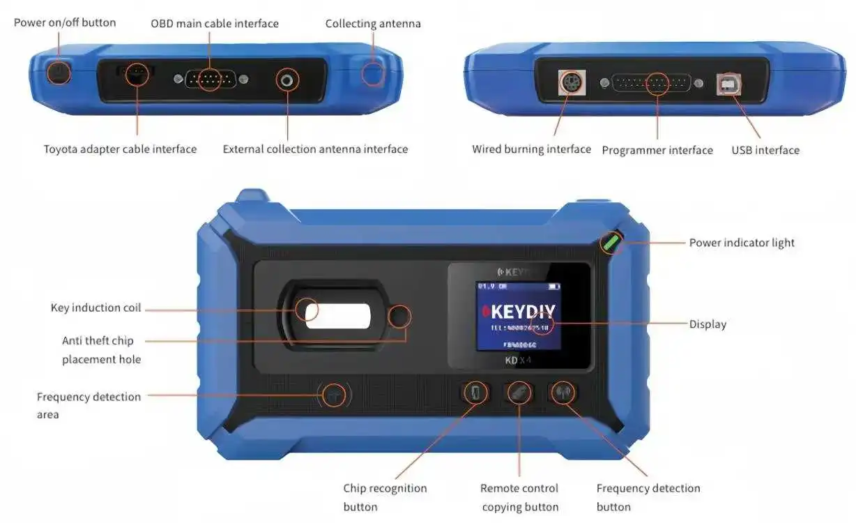 Auto Key Programmer KEYDIY KD-X4 Multiple Functions Car Key Programmer Auto Remote Generator Chip Reader Frequency Tester