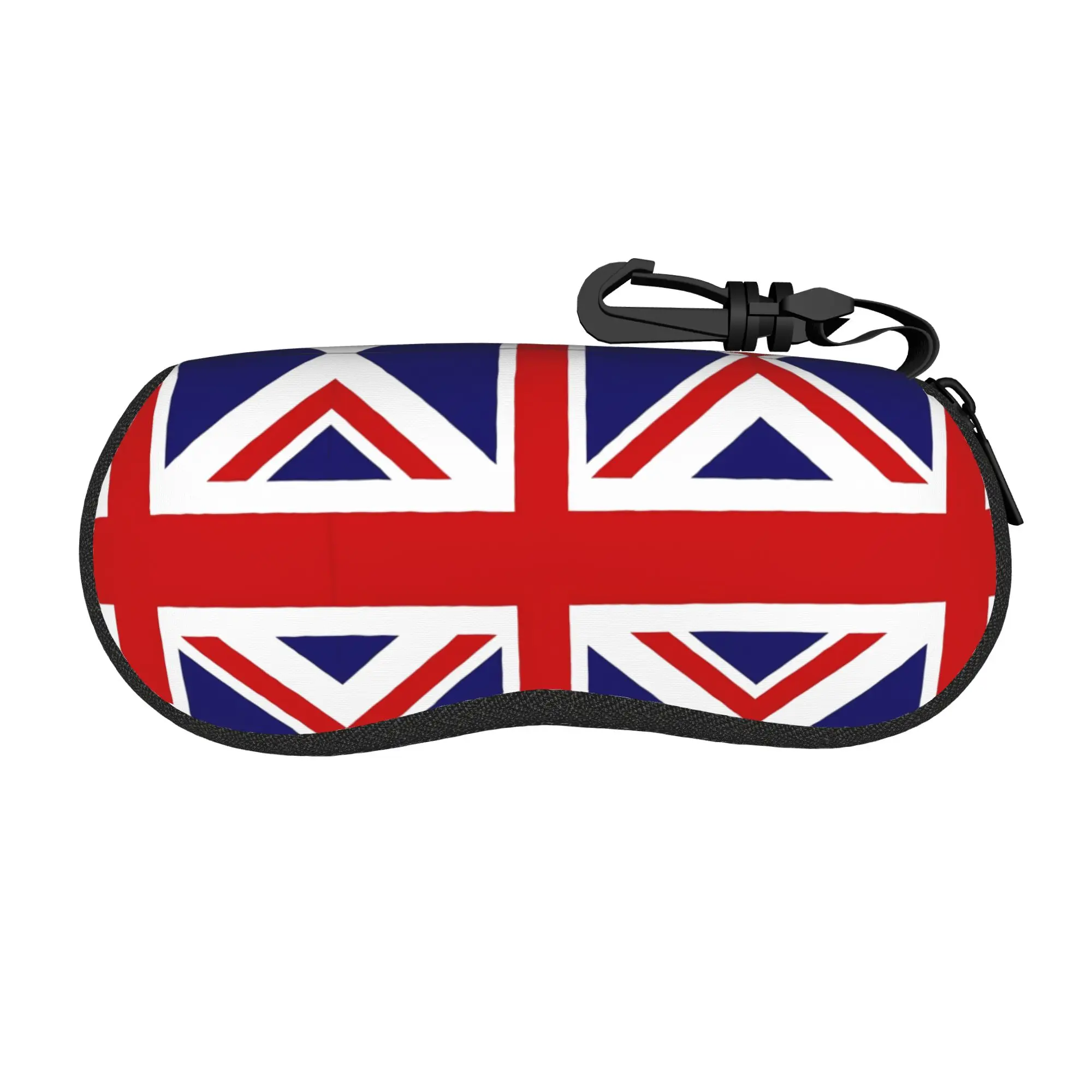 Чехол для очков с изображением королевского флага Union Jack, на молнии, для солнцезащитных очков, дорожный защитный чехол для очков, сумка для очков для мужчин и женщин