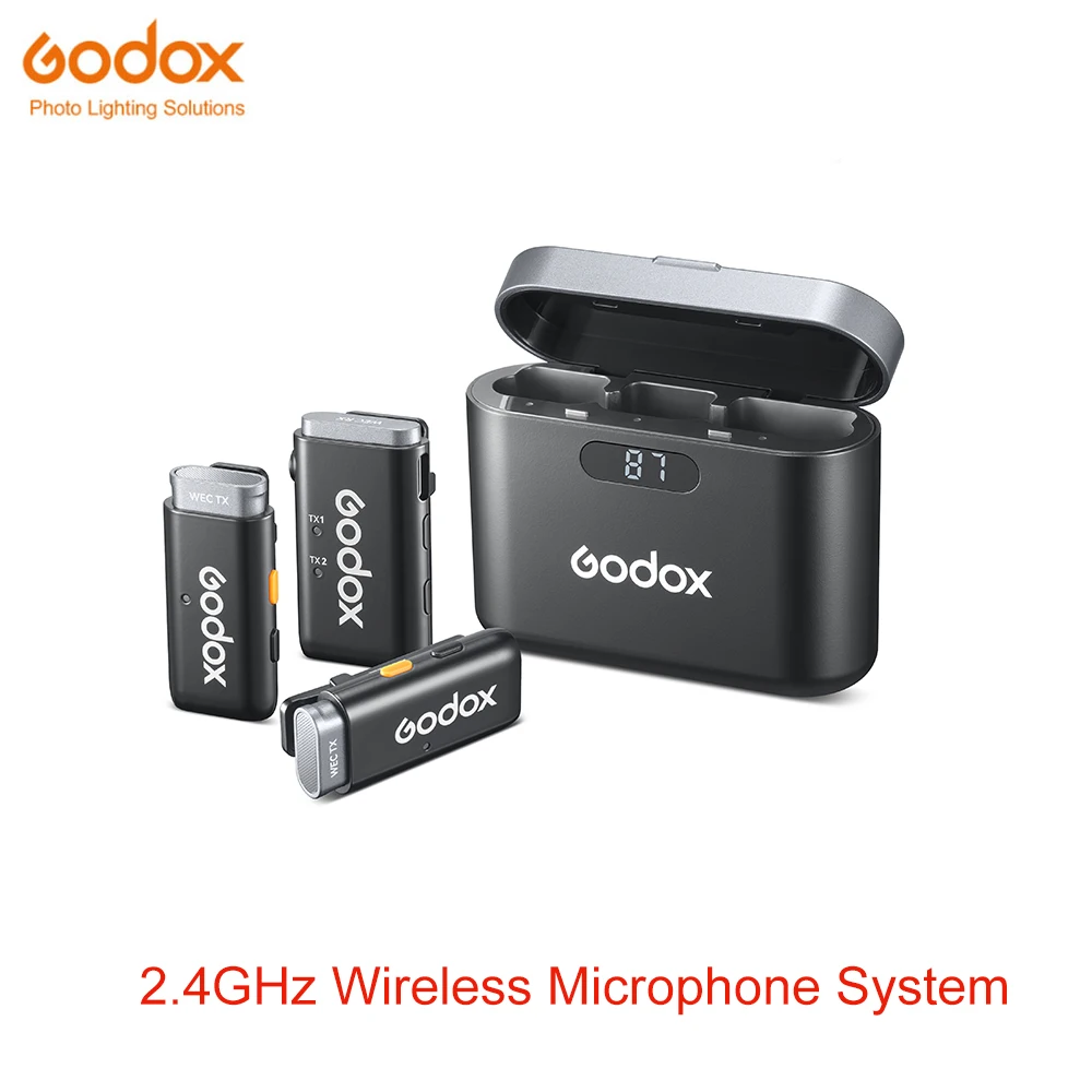 

Godox WEC 2.4GHz Wireless Lavalier Microphone for Camera DSLR Smartphone Lapel Mic for Vlog Interview Live Streaming