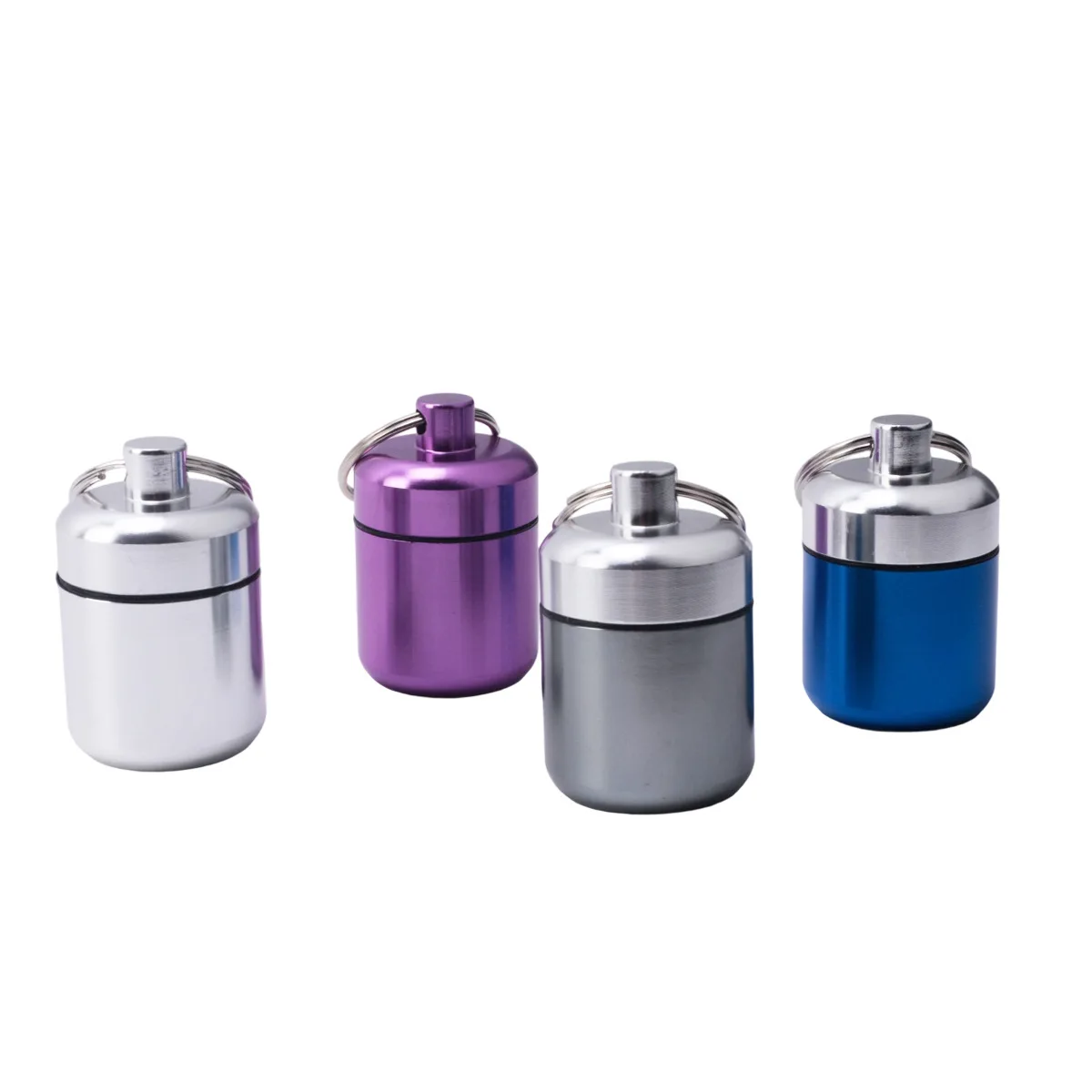Mini Keychain Pill Box Waterproof Aluminum Pill Case Portable Travel Pill Holder Container For Vitamins Medication Emergency Use