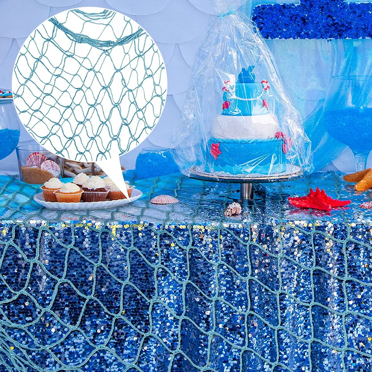 2 個の漁網壁掛け装飾品綿装飾漁網海をテーマにした航海誕生日 - Fishing Net のレビューと価格