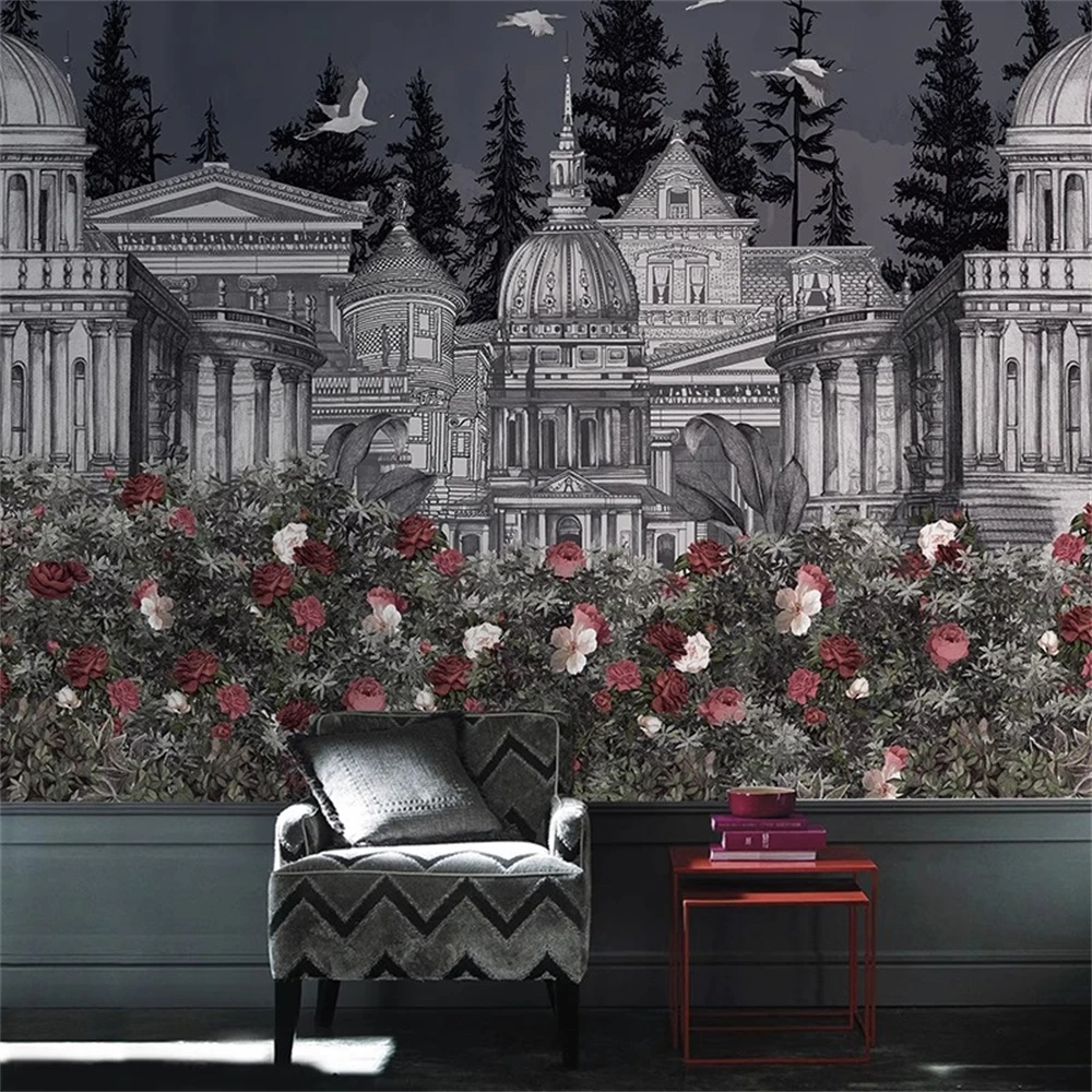 

Пользовательские деревенские лесные хата, замок, здание, обои, 3D настенная роспись, обои для мальчиков и детей, интерьер спальни, наклейка для домашнего декора