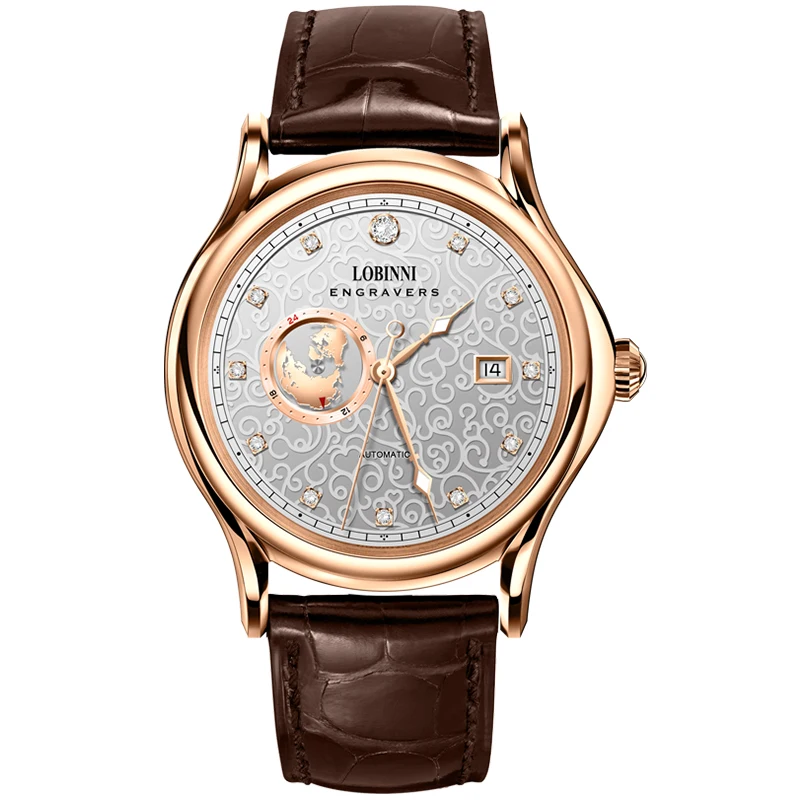 

Lobinni Men Luxury Watch 42MM Vintage Automatic Mechanical Wristwatch 50M Waterproof Sapphire Date Butterfly Clasp Miyota 8217