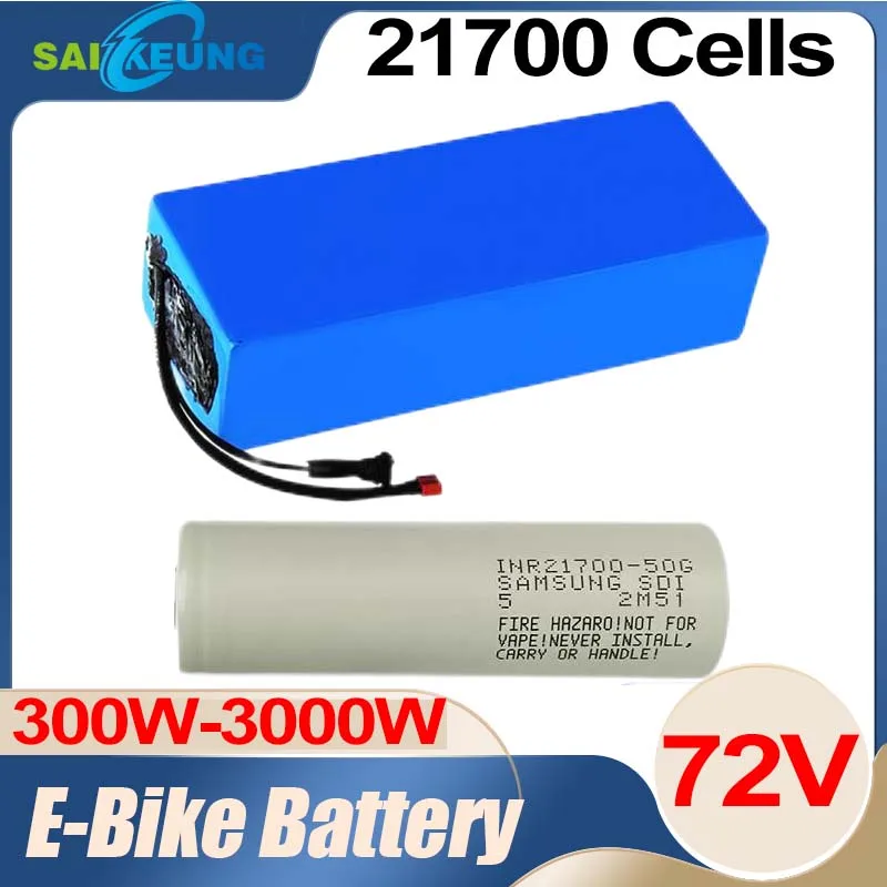 72v Battery 60ah 20ah 30ah 40 50 ah 300w-3000w High Power 84V Electric Bike Motor Scooter Ebike 21700 Batterie Pack with charger