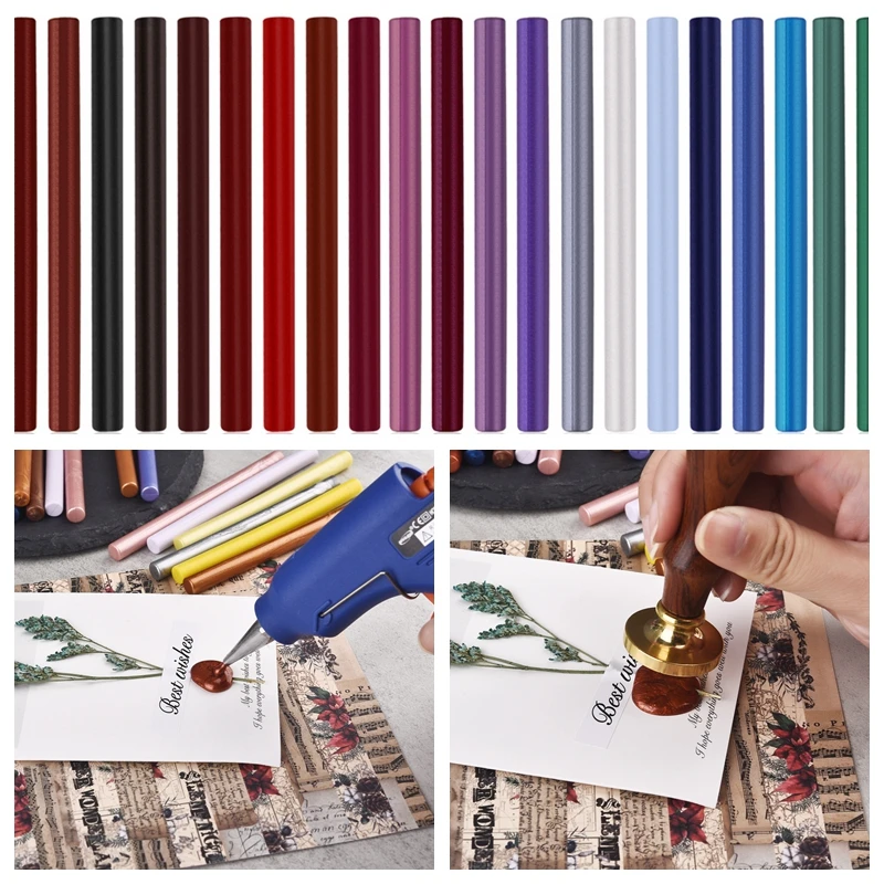 10pcs Sealing Wax Sticks For Melting Gun DIY Wax Seal Stamp Rod Scrapbook Material Wedding Party Invitation Cards Decoration