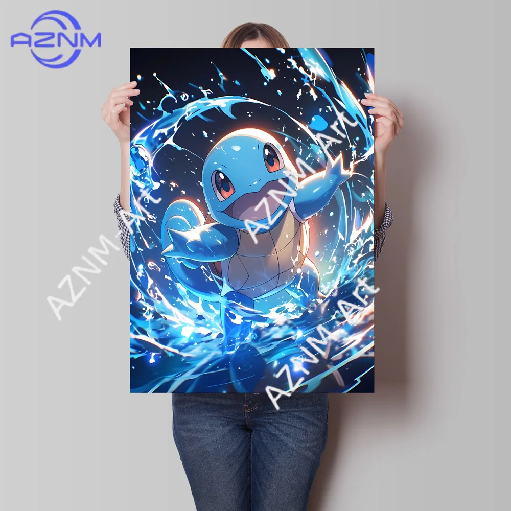 Pinturas en lienzo de Anime japonés, póster de Pokemon Pikachu, imagen de personaje de dibujos animados, colores brillantes y claros, decoración del hogar de alta calidad