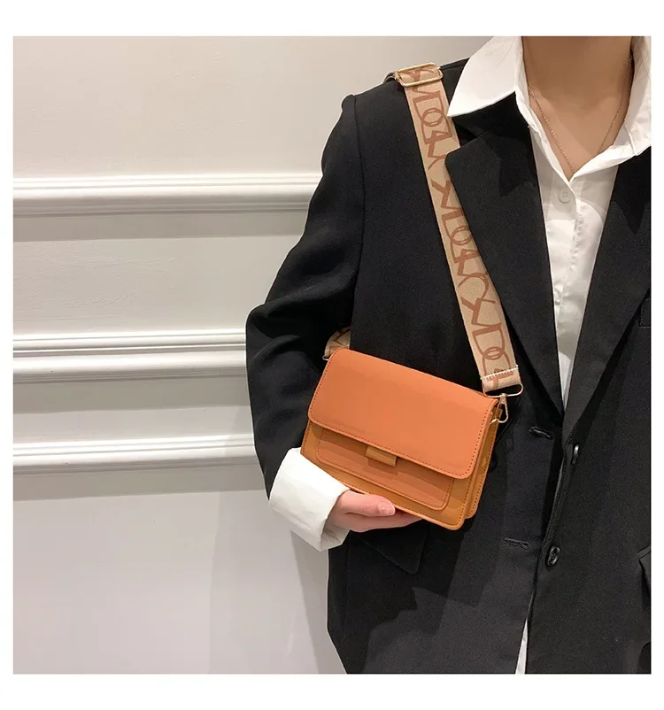 Women Textured Shoulder Bags 2023 New Contrasting Colors Messenger Bags Broadband Female Square Bags Pu Leather Elegant Bags