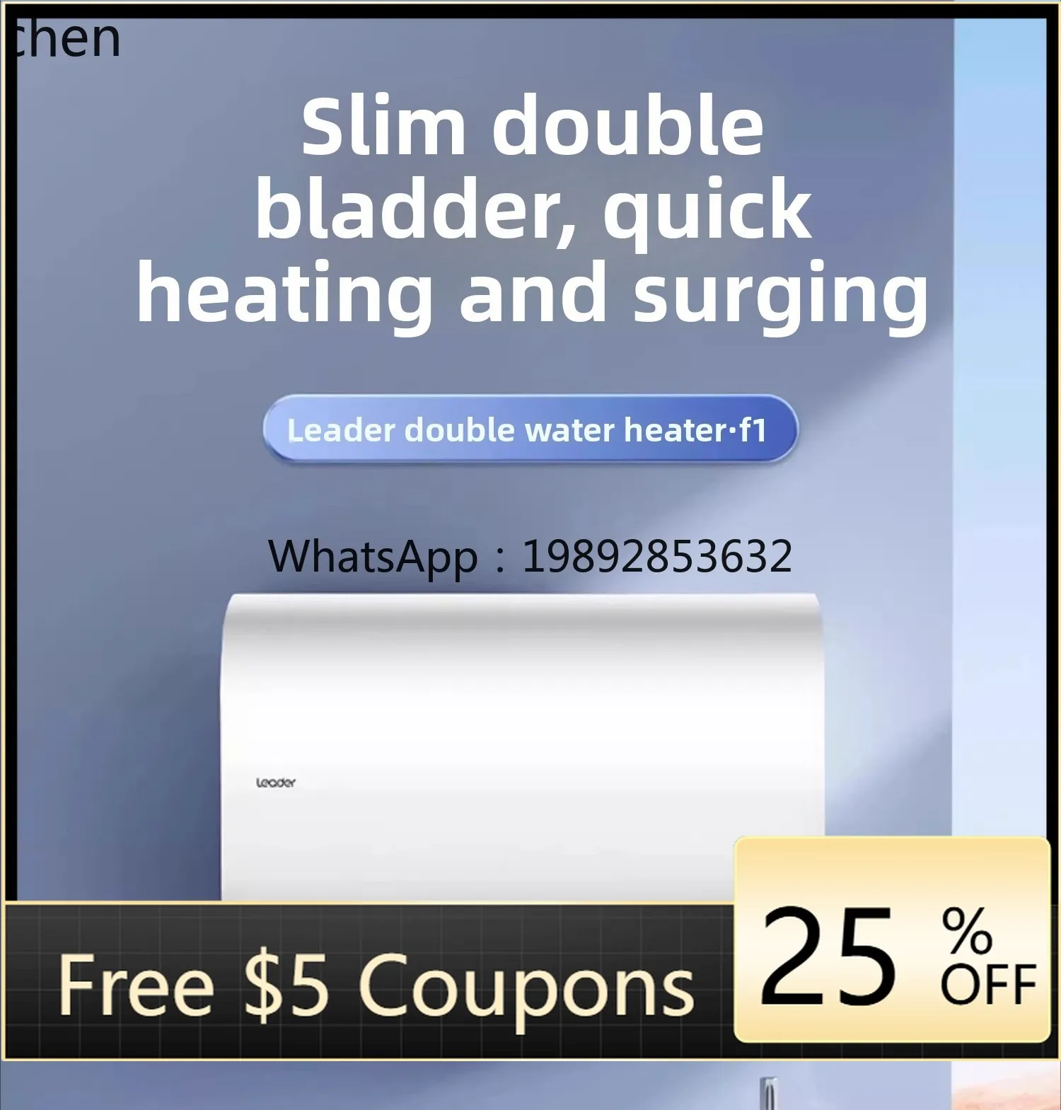 

electric water heater household bath double bile thin flat bucket quick heating energy saving