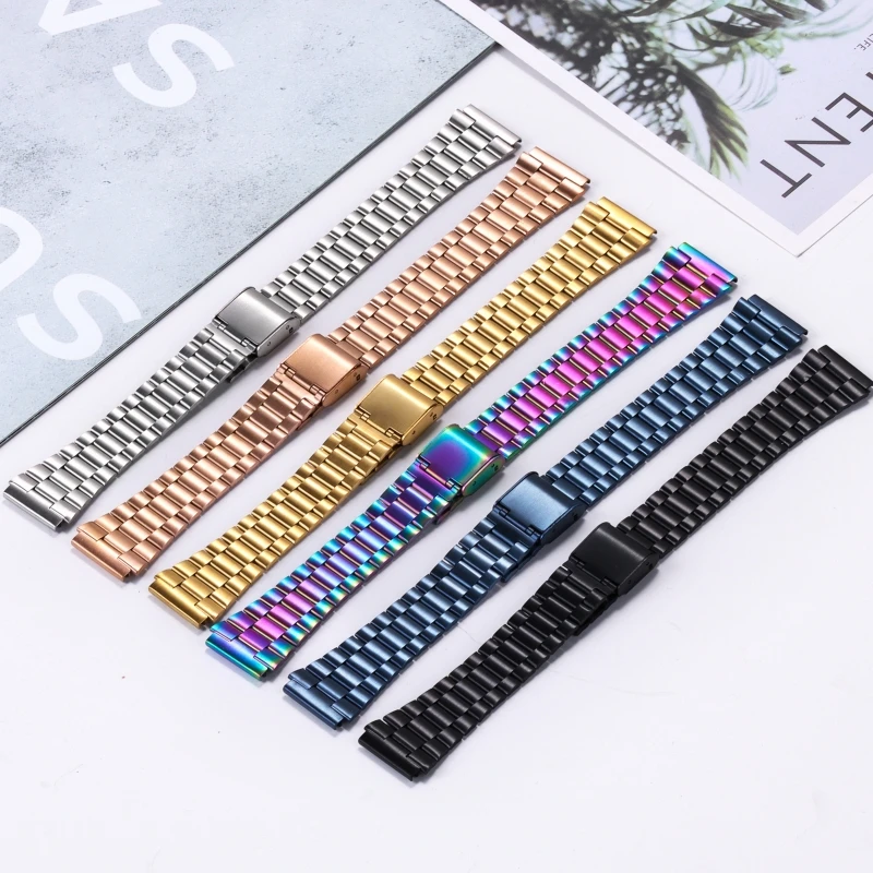 For CASIO Watchband Stainless Steel Strap for F91W F84 F105 F108  A158 A168 AE1200 AE1300 B650 AQ230 AE500W Metal Strap 18mm