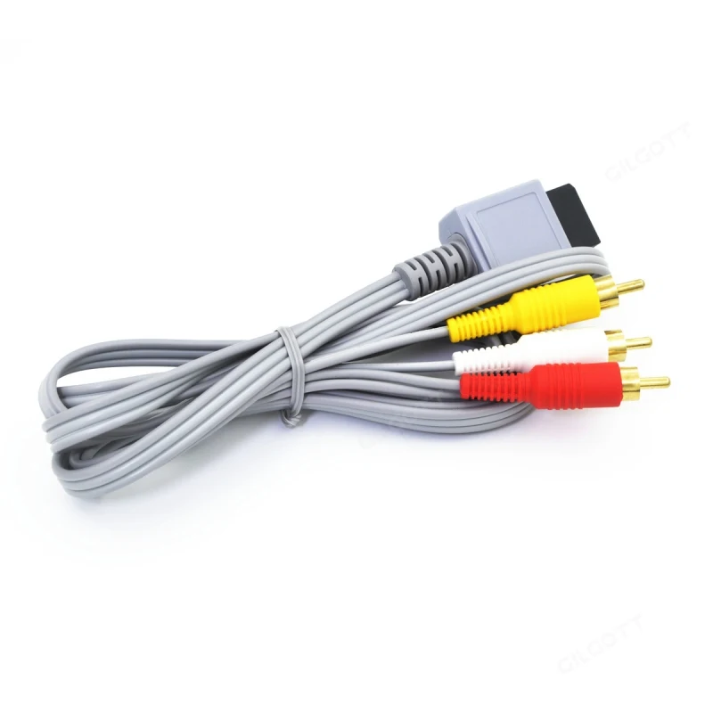 1.8M 3 RCA Cable for Nintendo Wii Console Audio Video AV Cable Composite 480P Gold-plated 3RCA for Will Cord