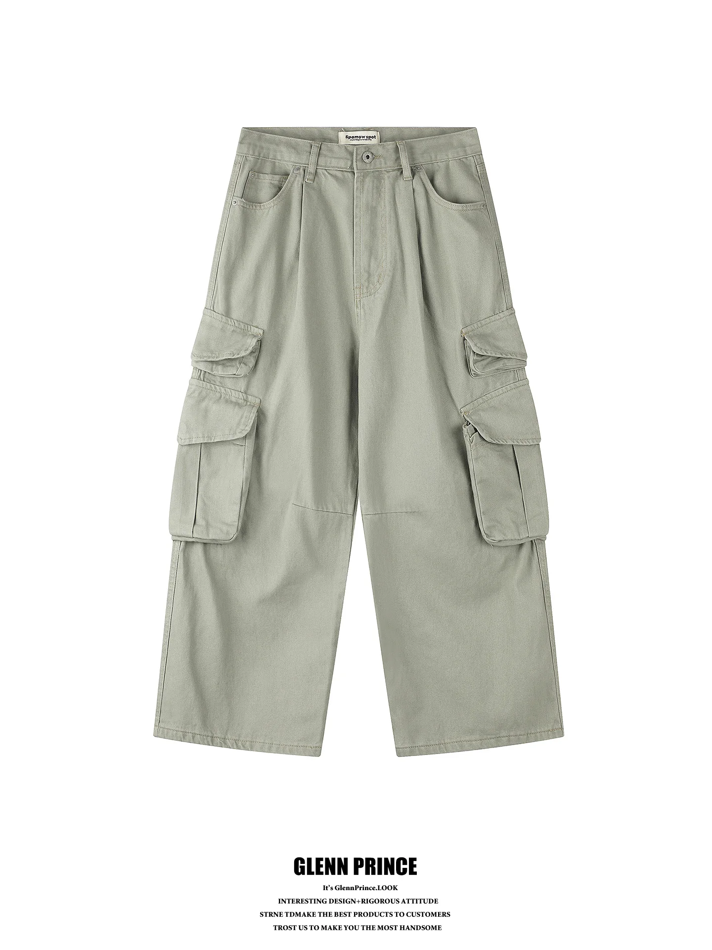 Calças Casuais de Algodão Estilo Retro Americano com Pernas Largas e Múltiplos Bolsos para Homens e Mulheres, Jeans de Corte ...