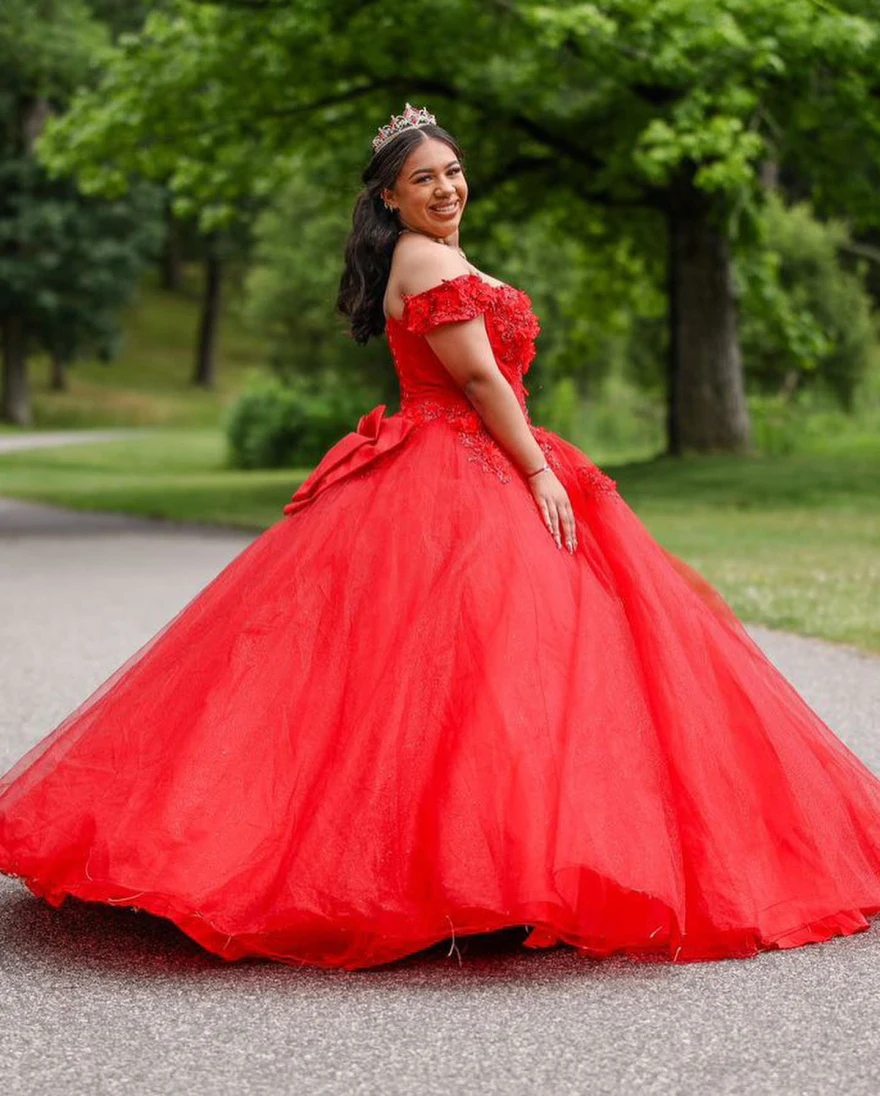 

Бальное платье Мексики по индивидуальному заказу, красное платье принцессы Quinceanera, 2024, милое платье с блестками 16, платье на день рождения, Vestidos De 15 Anos, 16 лет, YQD57