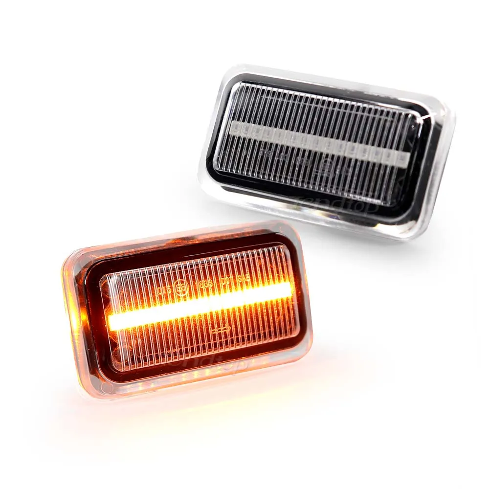 Dynamic Amber LED Side Marker Lamp Turn Signal Light Indicator For Porsche 911 Carrera 924/924S 944 959 968 Audi VW Aston Martin