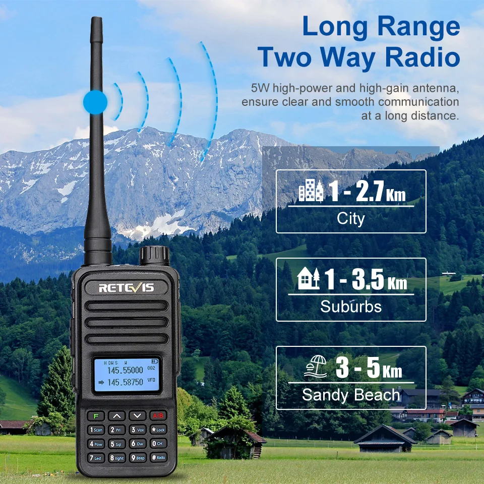 Imagem -05 - Retevis Walkie Talkie Rt85 Ham Estações de Rádio Bidirecional 5w Walkie-talkies Vhf Uhf Dual Band Amateur Rádio Portátil Tyt Uv88 Uv88