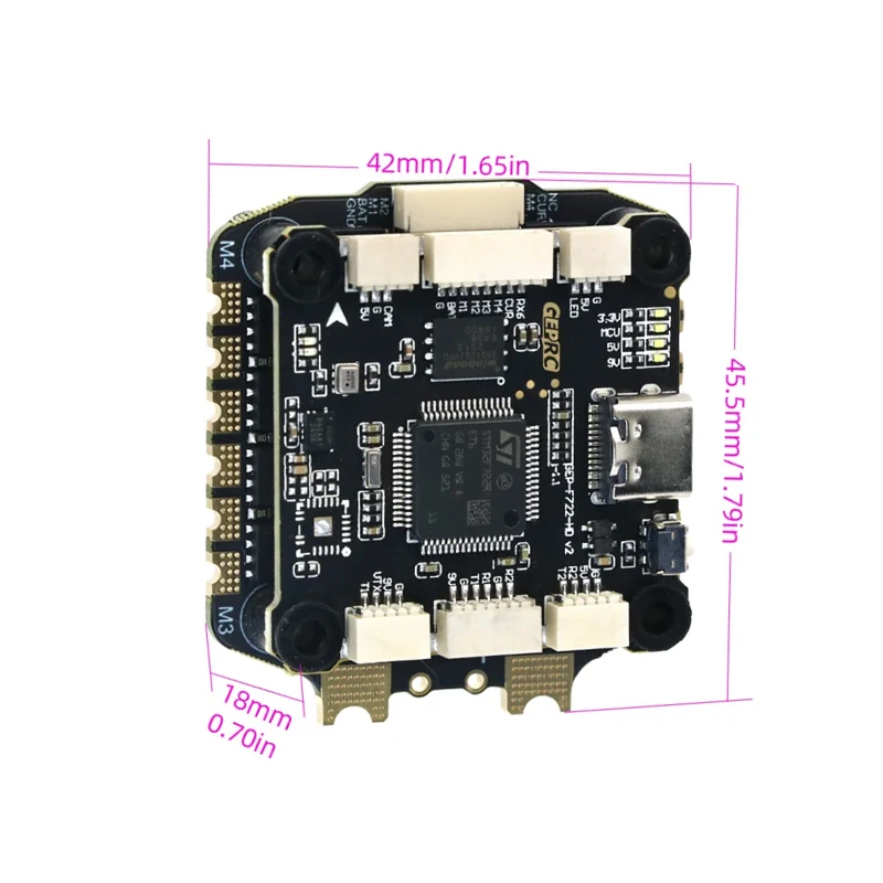 GEPRC TAKER F722 BLS 65A V2 スタック フライトコントローラー（65A 4IN1 ESC搭載）飛行データ分析・記録機能付き プラグアンドプレイ レーシングFPVドローン