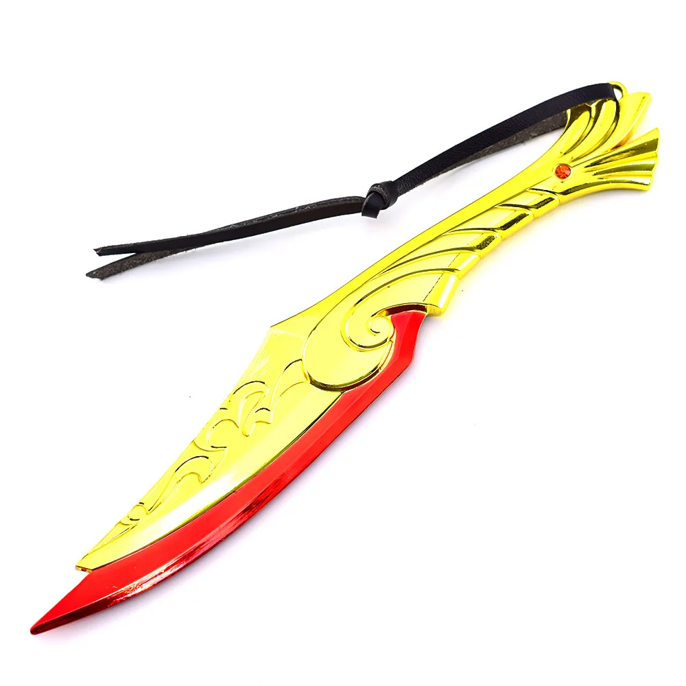 18cm7.1in Valorant Ignite พัดลมระยะประชิดอาวุธโลหะ Katana รุ่นความปลอดภัย Karambit อุปกรณ์ต่อพ่วงเกม COMBAT มีดของเล่นสะสมของขวัญ