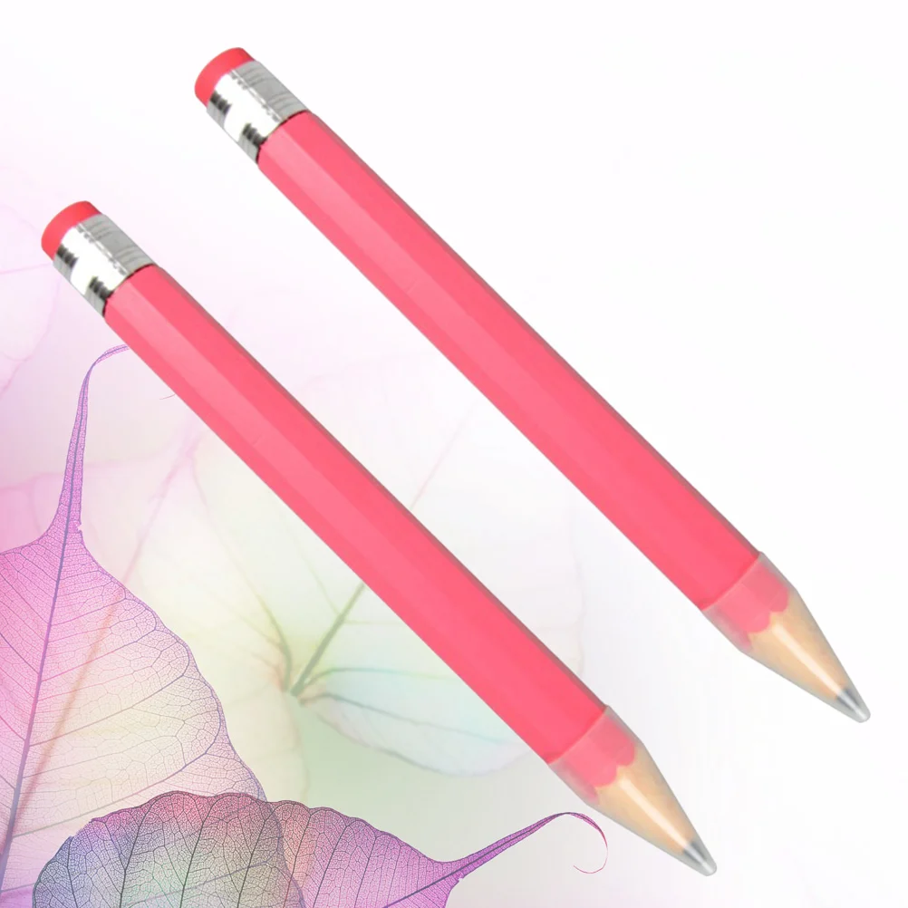 2 Pcs Large Wooden Pencil Red Colored Pencils Giant Prop 6ft Big Long Writing Drawing Crafts