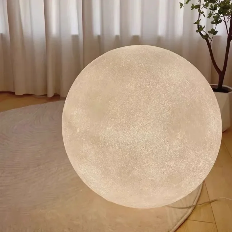 3d Moon Ball Floor Lamp Home Decoration Living Room Bedroom Atmosphere Modern Lustre Table Light Lighting Planet Plug In