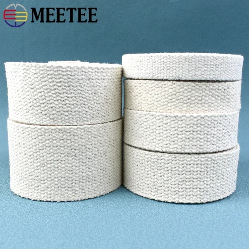 10Meters 10-50mm Cotton Webbing Band 1.8mm Thick Ribbon Bag Strap Backpack Bias Tape Clothes Belt Binding Sewing Accessories