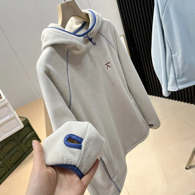 Outdoor-Sport-Daunenpullover mit Kapuze für Klettern, Wandern, Camping, Angeln, lässiges und entspanntes Oberteil für Männer und Frauen – Detail 15