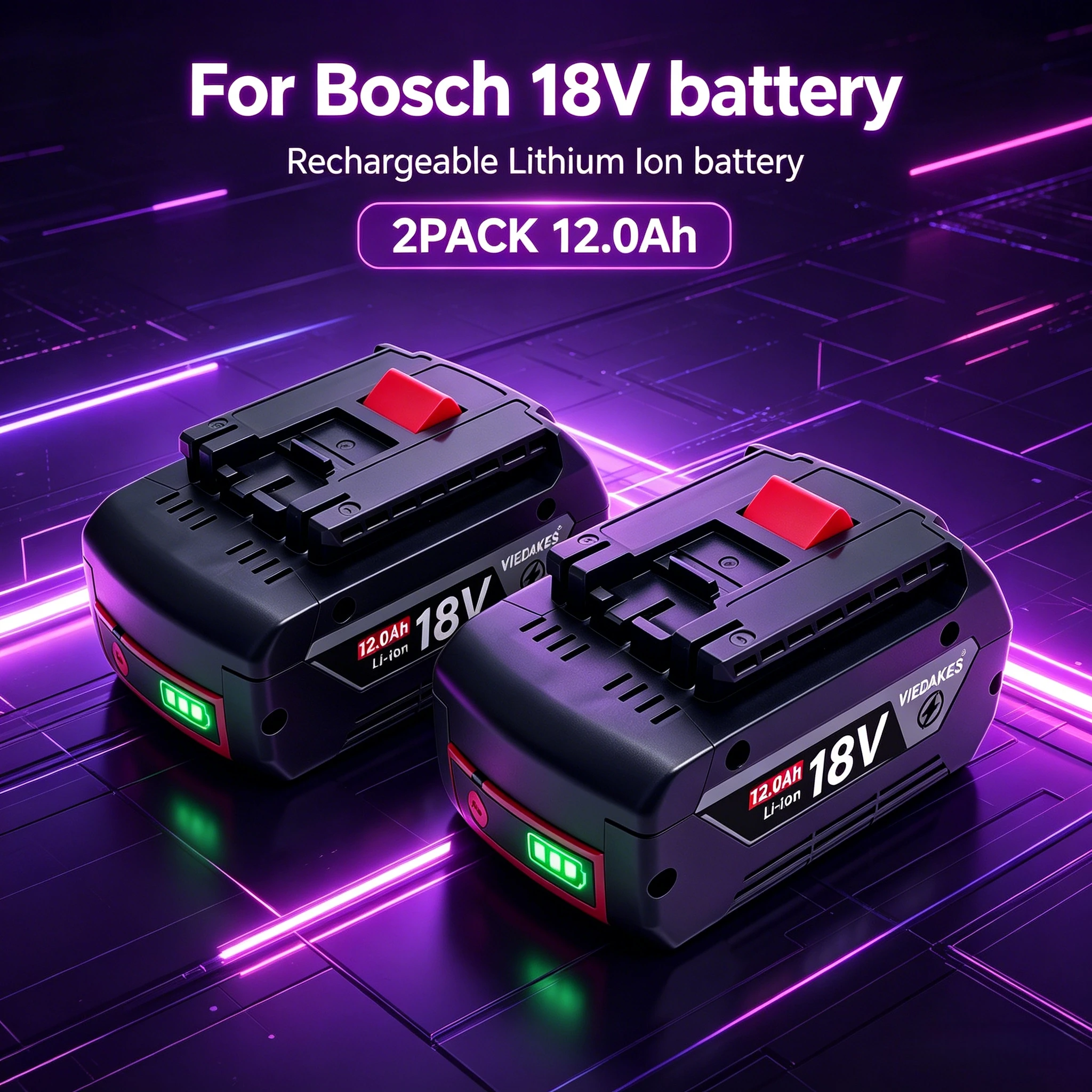 

18V 12Ah Rechargeable Li-ion Battery for Bosch 18V Battery Suitable for GDR GKS 18V-LI Electric Tools
